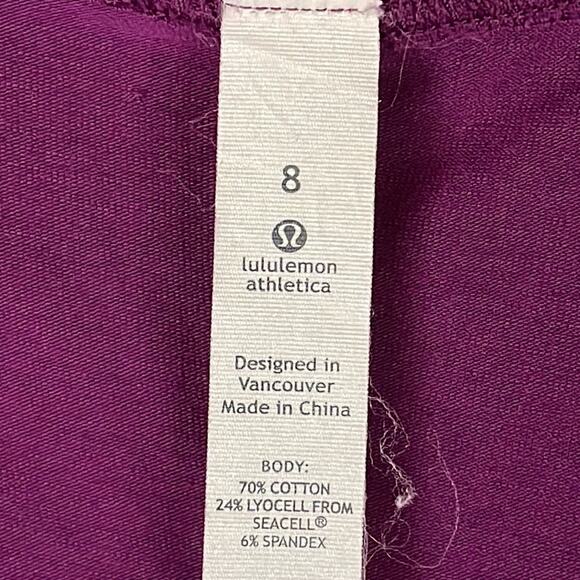 Lululemon Namaste Coverup Open Cardigan Wrap Crop Sleeve Purple Size 8 - Picture 3 of 10